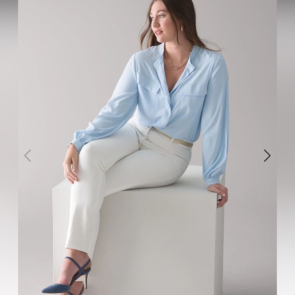 Curvy WHBM® Elle Slim Trouser Comfort Stretch Pant in Ecru NWT - Picture 4 of 7